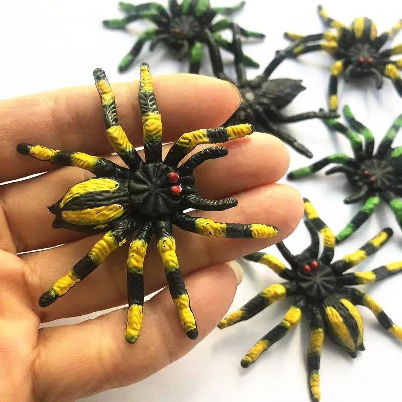 New Type of Prank Mini Mouse Model And White Flower Spider Horror Spoof Scary Halloween April Fools Toy Plastic Animals Figures