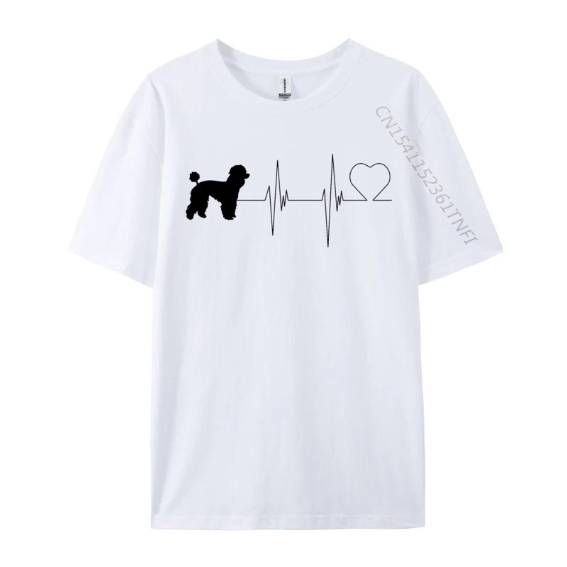 Poodle Dog Heartbeat Lover TShirt 2024 Newest Print Unisexs Cotton Tops Shirts Custom Awesome Anime T Shirts