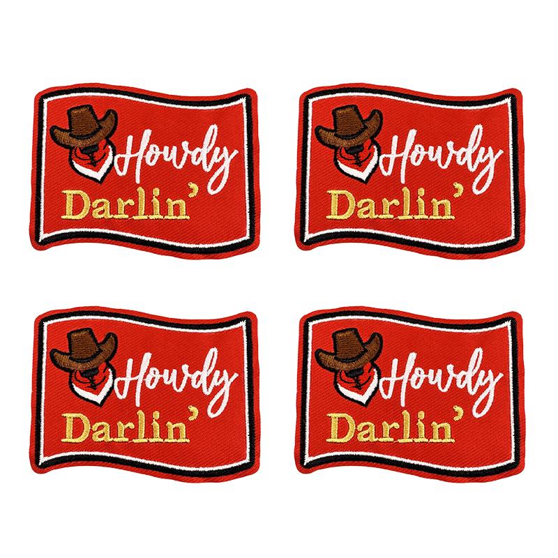 10pcs /Lots Western Cowboys Embroidered Patches Letter Patch Iron On Patches For Clothing Thermoadhesive Patches Jackets Hats Diy 
