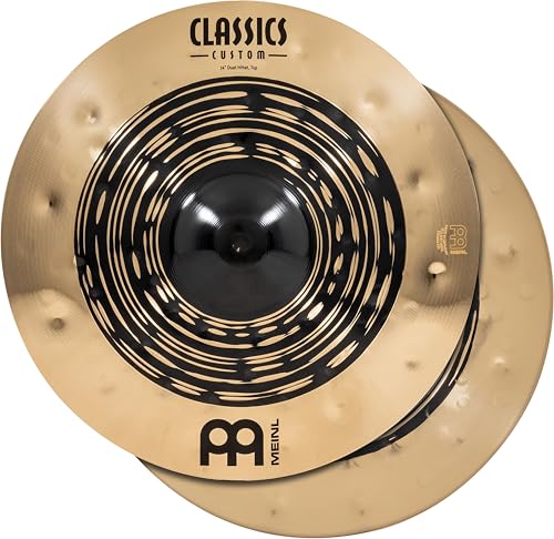 

Meinl Cymbals Classics Custom Dual 14 Hihat Cymbal Pair for Drum Set, Dark/Brilliant — Made in Germany — B12 Bronze, 2-Year Warranty, (CC14DUH)