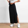 Women‘s Office Solid Color High Waist Side Slit Package Hip Skirt