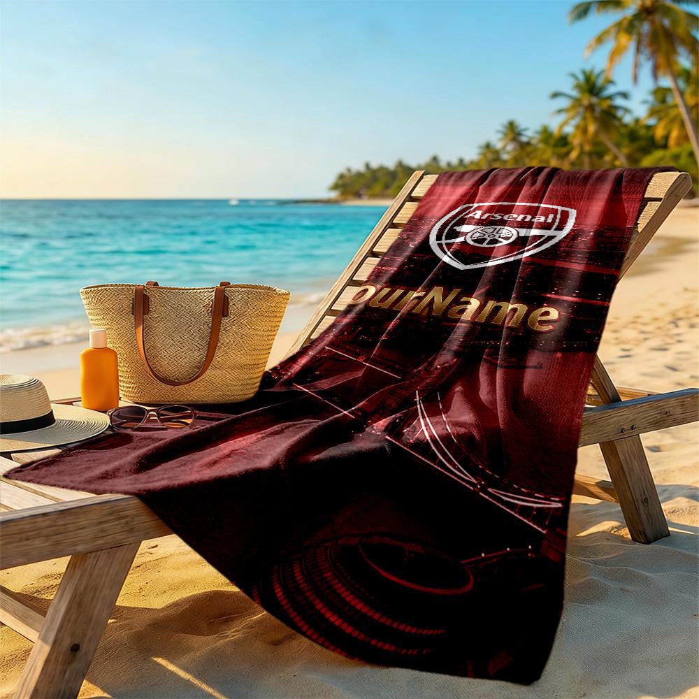 Arsenal Customize Text Beach Towel Super Soft & Absorbent Portable for SwimmingBeachCamping Travel Beach AccessoriesGym