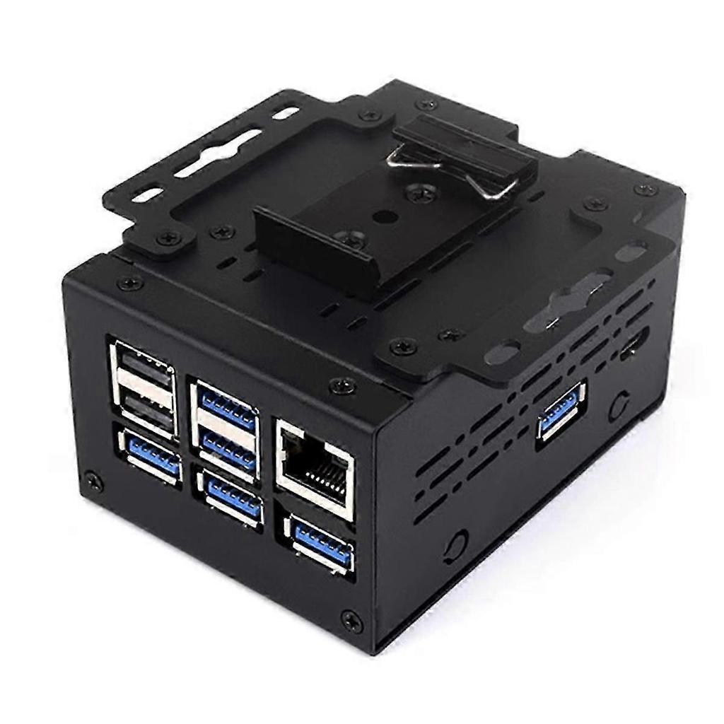 Industriegehäuse für Raspberry Pi 5/5B mit aktivem Kühler & Unterstützung für PCIe/PoE HAT - Großzügiges Design