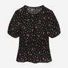 Women Flower Pattern Banding Blouse T264mbl276w