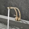 Creative All Copper Bathroom Faucet with Hollow out Design - Dual Use Hot And Cold Minimalist Washbasin for Home And Cabinet Dec