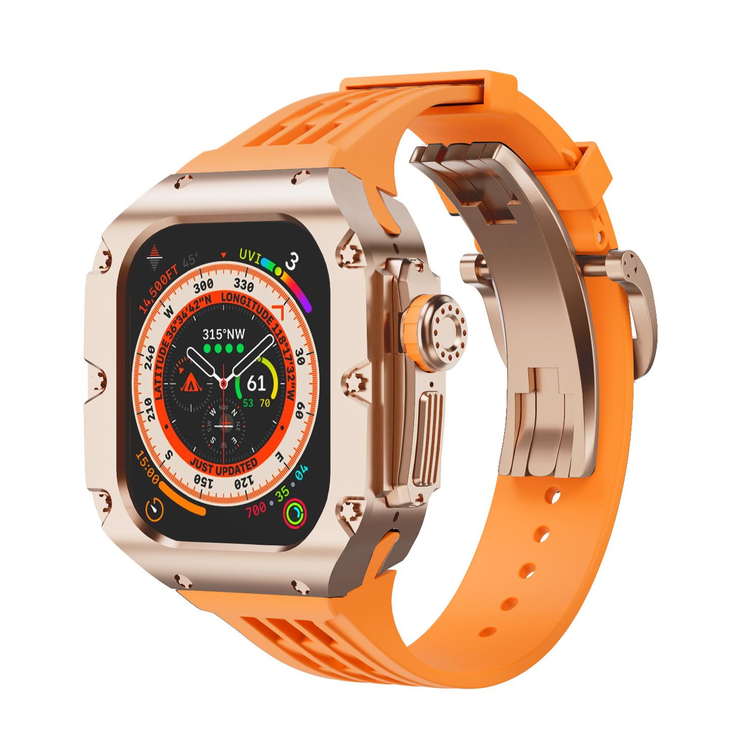 For Apple strap titanium case modification for iWatch Ultra High-end integrated protective case + Band For 49mm size 49MM&49MM