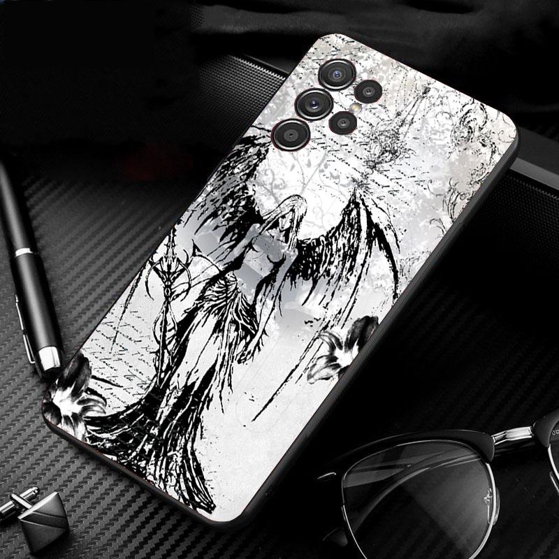 Phone Case For Samsung Galaxy S26 S25 S24 S23 S22 Ultra S23 S22 S25 Plus S24FE S23FE S26Edge Black Angel Death Demon