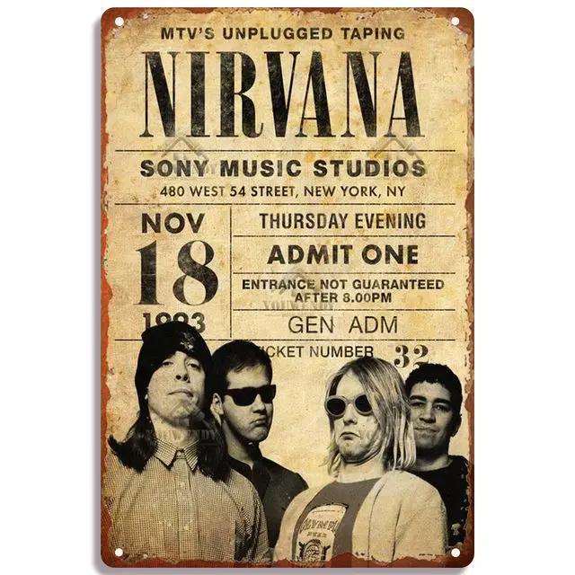 Vintage Rock Music Concert Metal Poster Sign - Art Painting Plaque - Ideal for Retro Pub Bar and Home Decoration