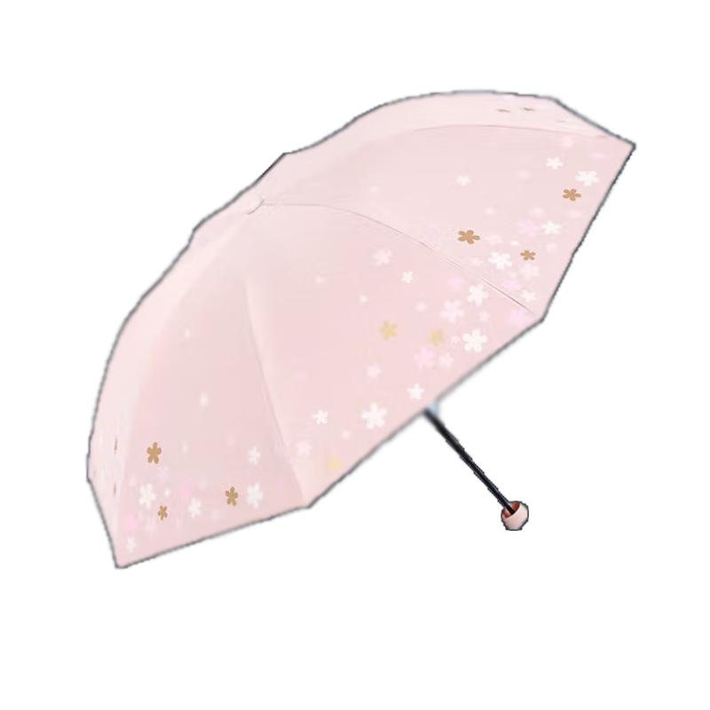 Heaven Umbrella 33633E Three-Fold Printed Black Glue Sun/Rain Umbrella