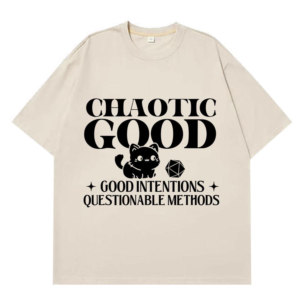 Chaotic Good Funny Cat Meme Tshirt Unisex Unisex Fashion Tshirt Shortsleeved Loose Casual Cotton Summer Tshirts Streetwear