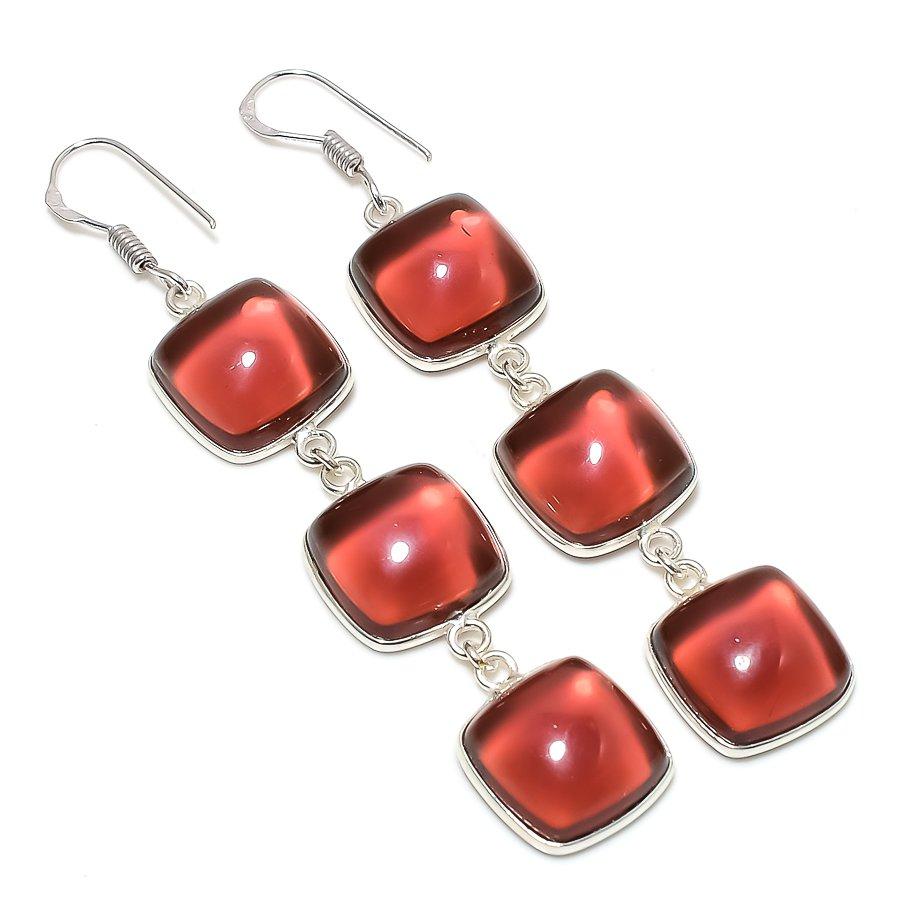 

Ювелирные серьги из стерлингового серебра 925 пробы с натуральным аметистом, 3,15 дюйма, e5W87