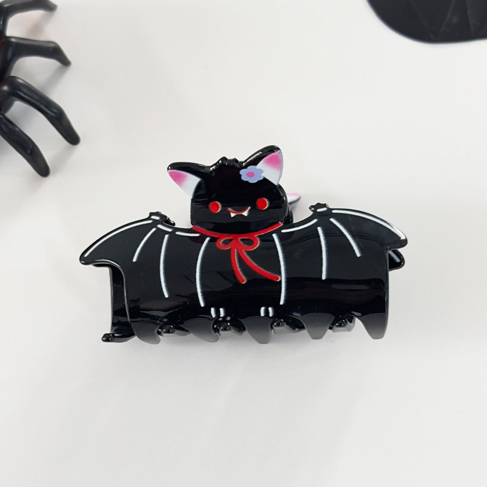 Spider Halloween Hair Claw Acrylic Skeleton Shark Clip Fashion Halloween Themed Gripper  Girls