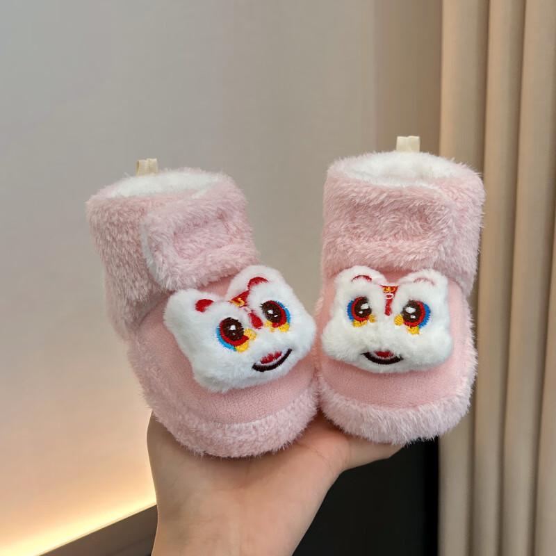 Winter Fleece-Lined Soft Sole Baby Boots: Non-Shedding & Warm for Newborns (0-1 Year) – Unisex, Festive Design