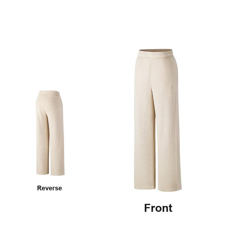 Anta Lifestyle Series Womens Long Pants 2025 Winter Knitted Sports Pants Women Bottoms Cloud-Gray 962548305-2