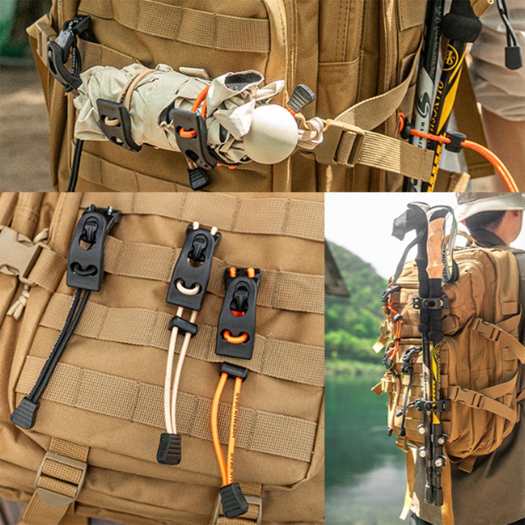 Outdoor Backpack Expansion Buckle Extended Webbing Clip Outdoor Bag Fixed Rope Adjustable Thick Elastic Rope Enduring