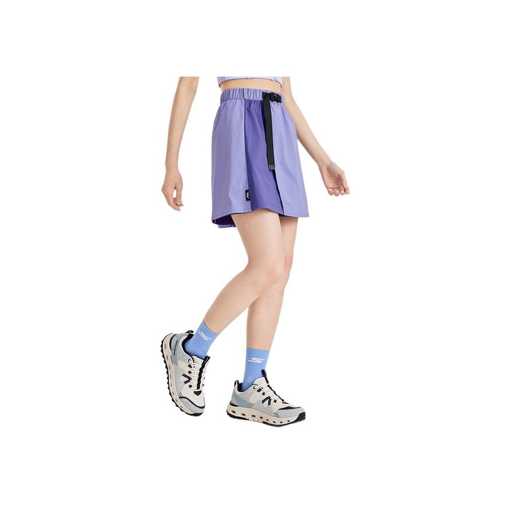 Skechers High Waist Color Block Outdoor Casual Sports Mid-Length Skirt Style Cargo Shorts Women shorts Purple L224W151-004N