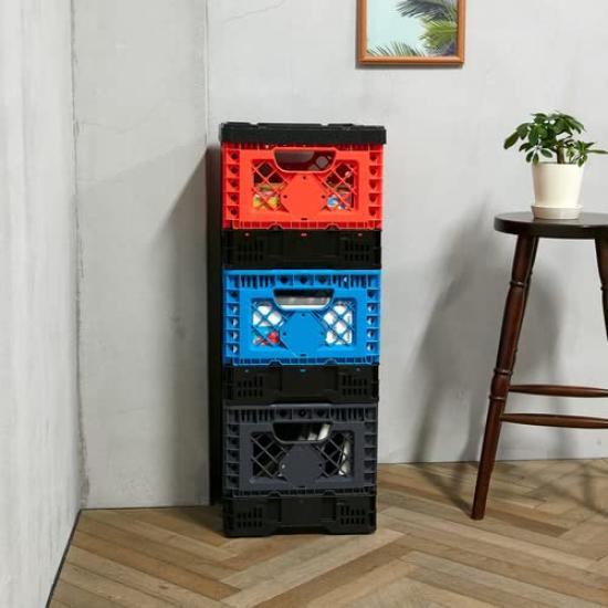 TRUSCO Folding Mesh Container Blue TRMPB90B Storage Case Storage Box