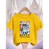 Popular Cartoon Children Tee Bluey Street Fashion For Boys Girls Summer Lightweight Casual Wear 3-14Y