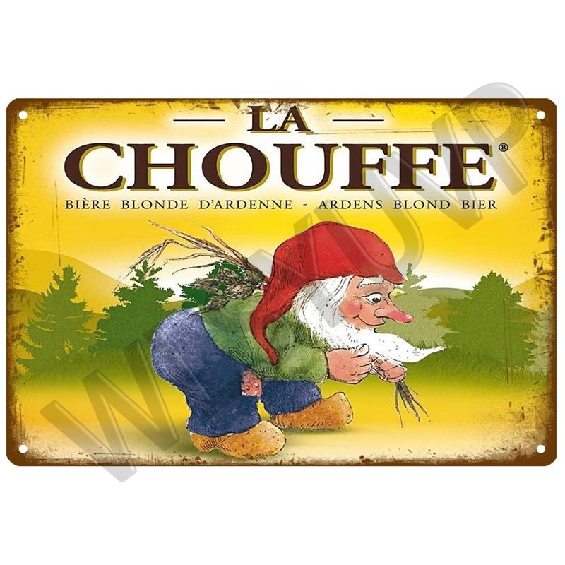 Hertog Jan Retro La Chouffe Metallskilt Blikkskilt Whisky Belgia Øl Plakett Metall Veggdekor Vintage Dekor Plakater Skilt Man Cave