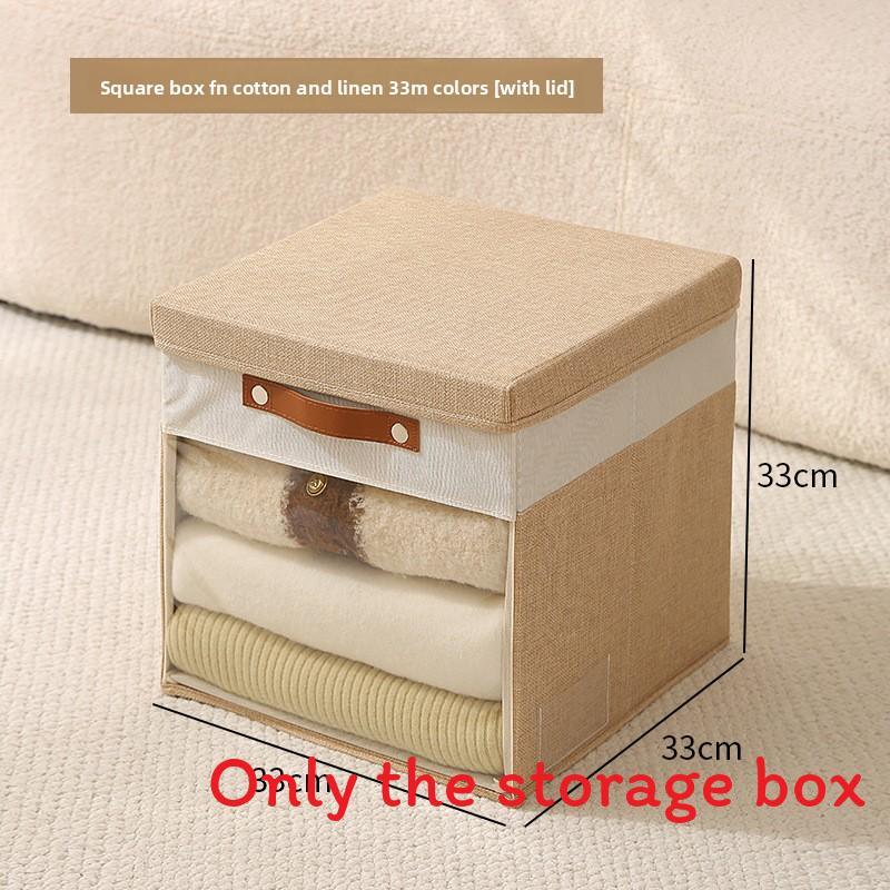 Foldable Fabric Clothing Storage Box With Clear Visibility For Bedroom And Closet Organization