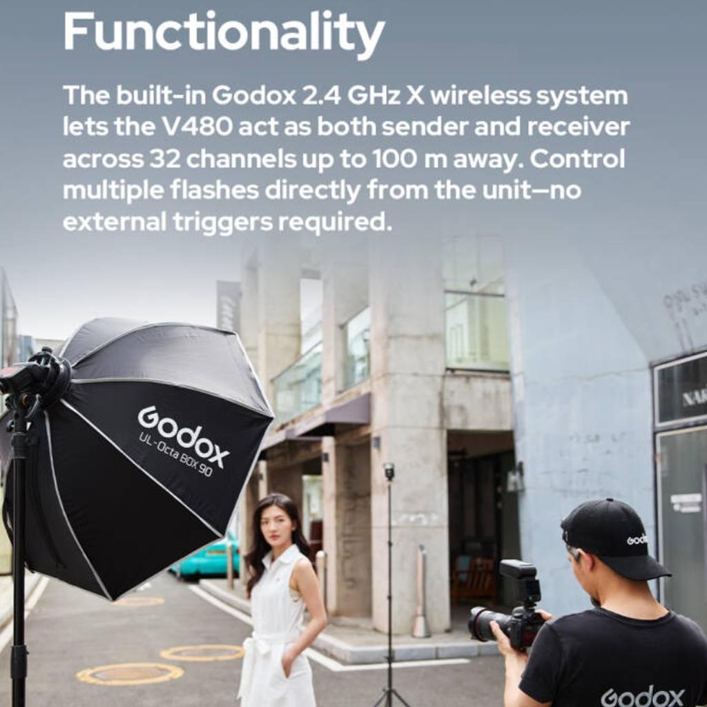 Godox V480 N TTL Flash Nikon GN50 650 Full Power Second Recycle Modeling Touchscreen Speedlite V480-N (for Cameras), 1/8000 HSS, Flash, 1.7 Time, 2.4G