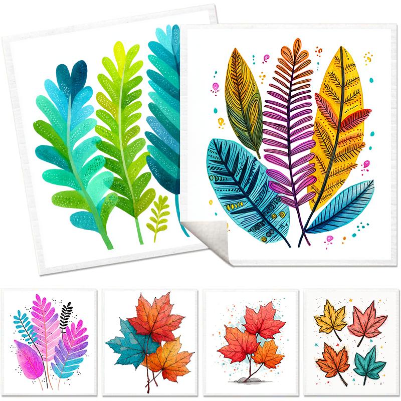 

Cleaning Cloth Reusable Kitchen Dish Towels Eco-friendly Microfiber Colorful Marple Leaves Print Dishcloths Lint Free Washable Duster Rags Tea Towels 6 PCS