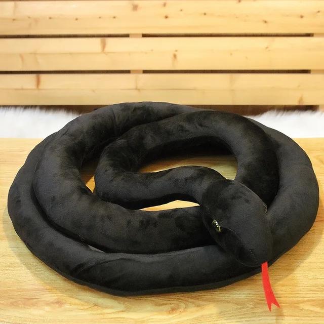 Hot Simulated Long Snakes Plush Toy Giant Lifelike Python Stuffed Snake Plushie Children Boys Funny Birthday Gift Home Decora