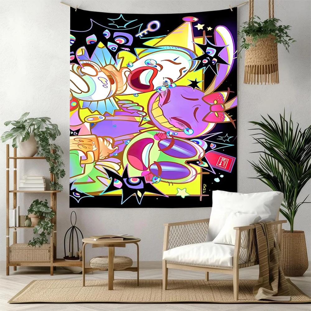 Digital Circus Wall Decor Tapestry Art For Pet Memorial Birthdaywedding Party Backdrop Family Gift