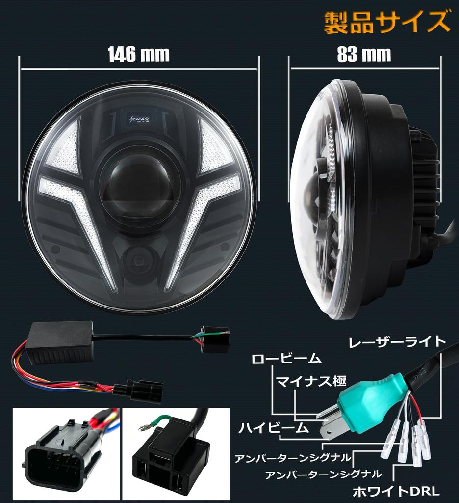 HENGTUAOTO Hunter Cub CT125 Dedicated 5.75 Inch LED Headlight, Ultra Distance Auxiliary Spotlight, White