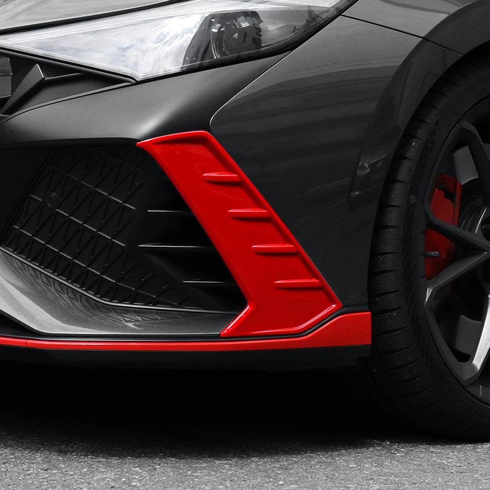 For Hyundai Elantra CN7 N Line (A) Red Exterior Style Front Bumper Side Fog Light Lamp Frame Decoration Cover Trim