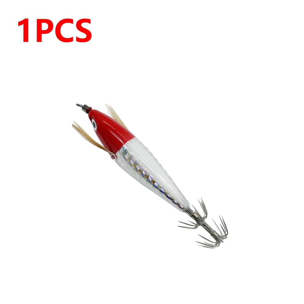 1-10PCS Luminous Fishing Lure Octopus Cuttlefish Fishing Bait Squid Jig Squid Hook Tackle Wood Shrimp Saltwater Fishing Baits