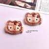 Plaid Cat Head Resin Accessories - Handmade Hair Clips & Phone Case Pendants