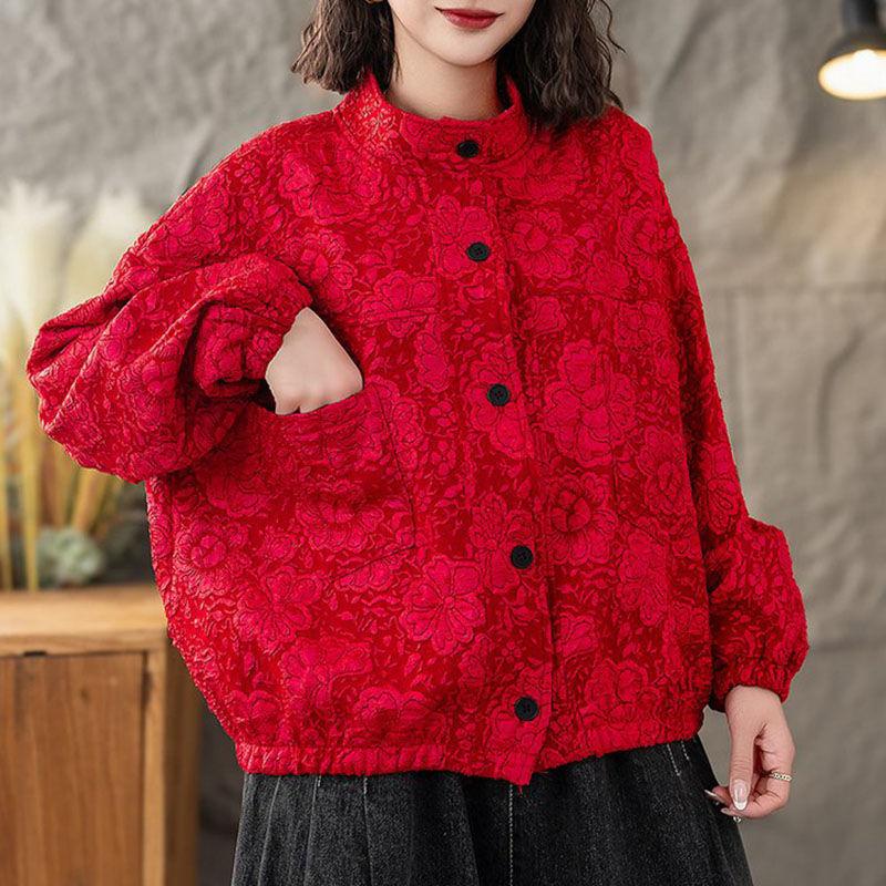 Women's Jacket Spring Autumn Outerwear Loose Single Breasted Plaid Jacket   Oversized Jacket Coat