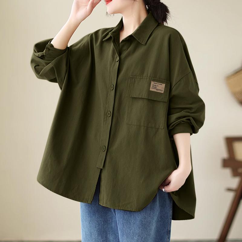 ZANZEA Lässige Damen-Bluse mit Umlegekragen, langen Ärmeln und lockeren Knöpfen