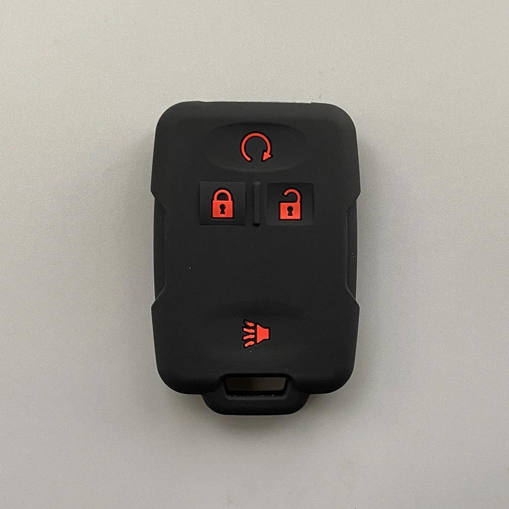 Silicone Car Key Case Cover For Chevrolet Colorado Silverado 1500 2500Hd 3500Hd Gmc Yukon Sierra Canyon Remote Key Protecor