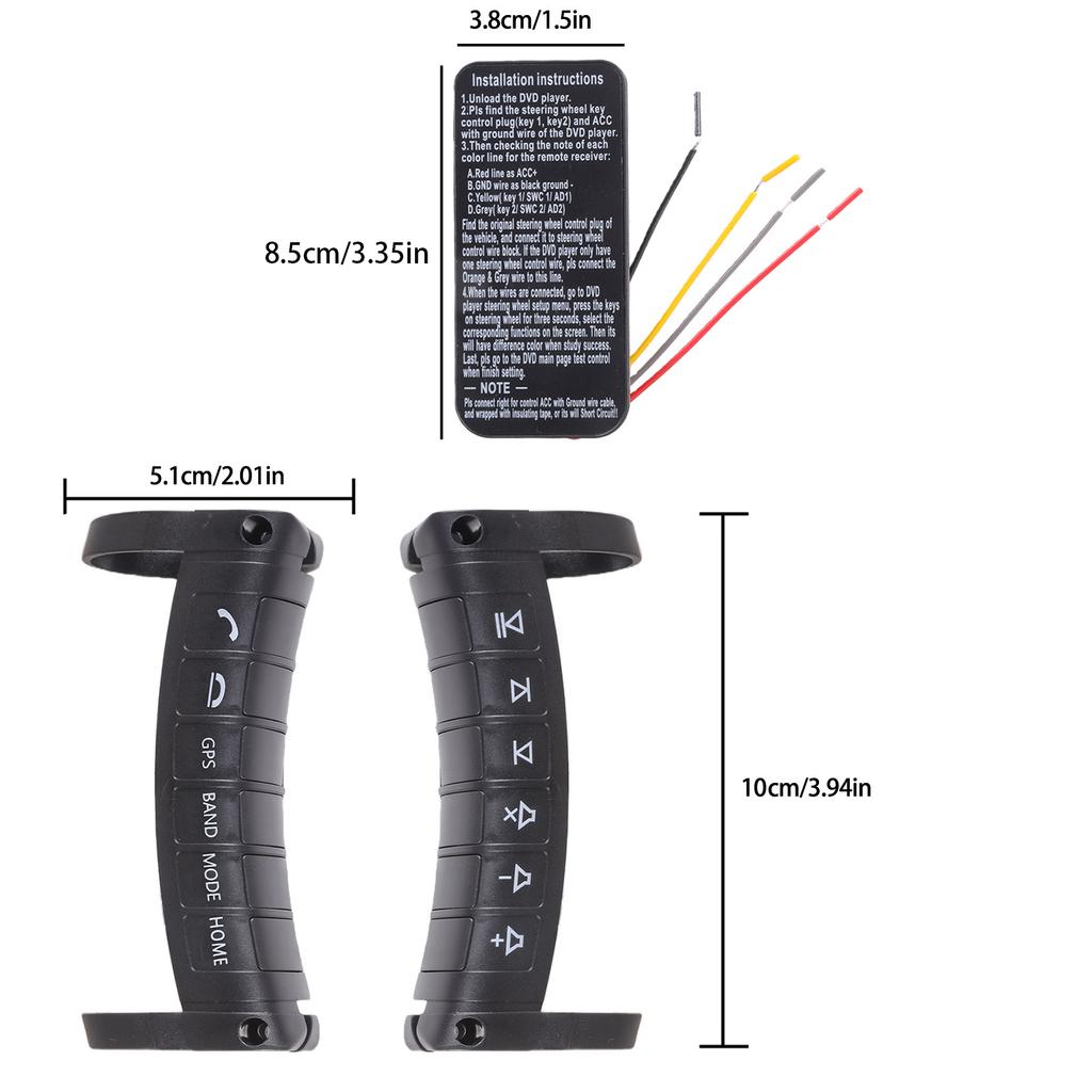 Compact Car Steering Wheel Accessory Remote Control Car Steering Wheel Command Unit Car Spare for Multimedia Devices