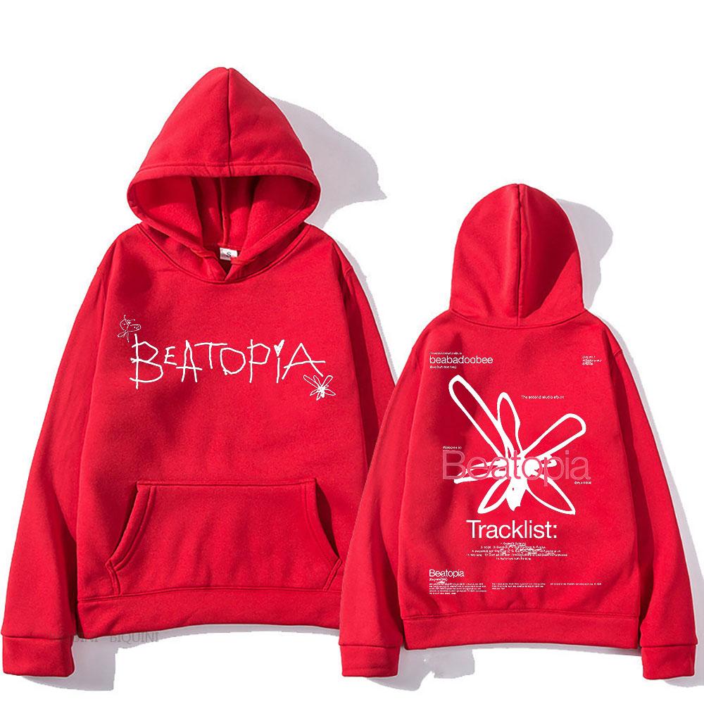 

Beabadoobee Beatopia Графический принт с капюшоном Поп-модная хип-хоп толстовка Зимняя флисовая одежда Унисекс Повседневные пуловеры XS красный