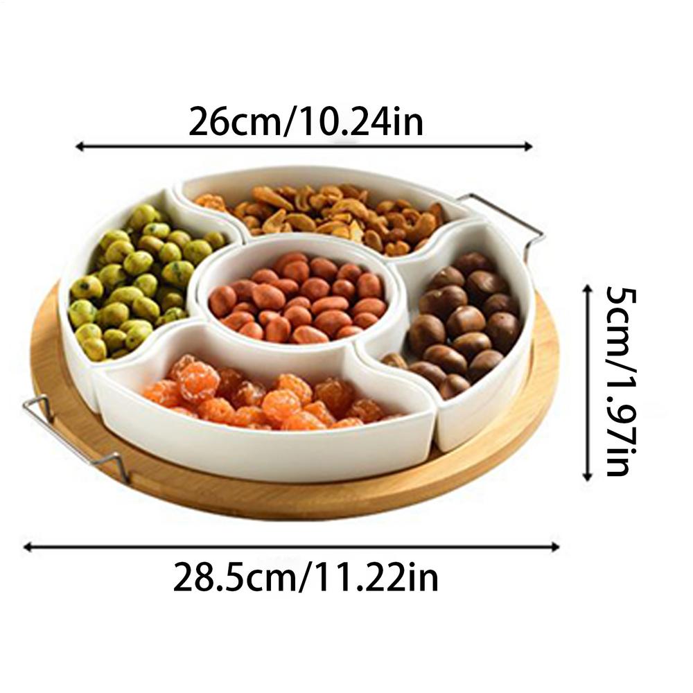 Снек Спиннер Фруктовые подносы для сервировки для вечеринки 5 отделений Органайзер для хранения сухофруктов Тарелка для овощей, мясной гастрономии, сыра