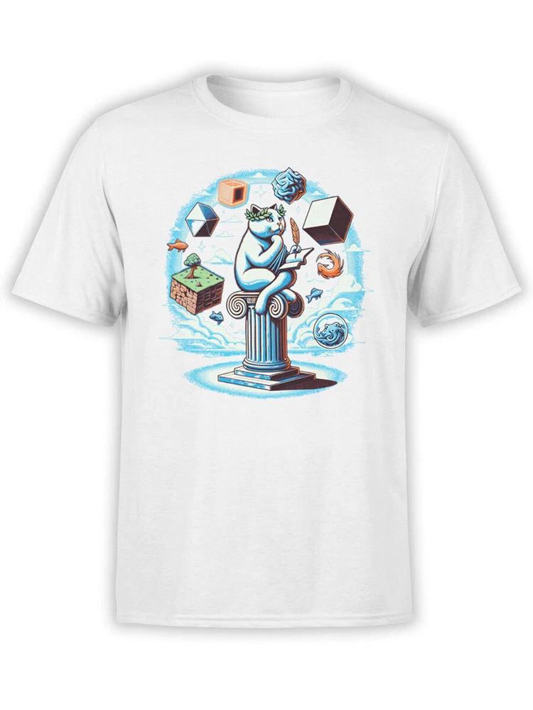Fantucci Unisex TShirts Thinker Cat TShirt 100 Cotton S