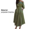 Anmutiges, kurzärmeliges Kleid, bezauberndes, weiches, gerüschtes Frühlings- und Sommerkleid mit schrägen Schultern für den Außenbereich, einfach