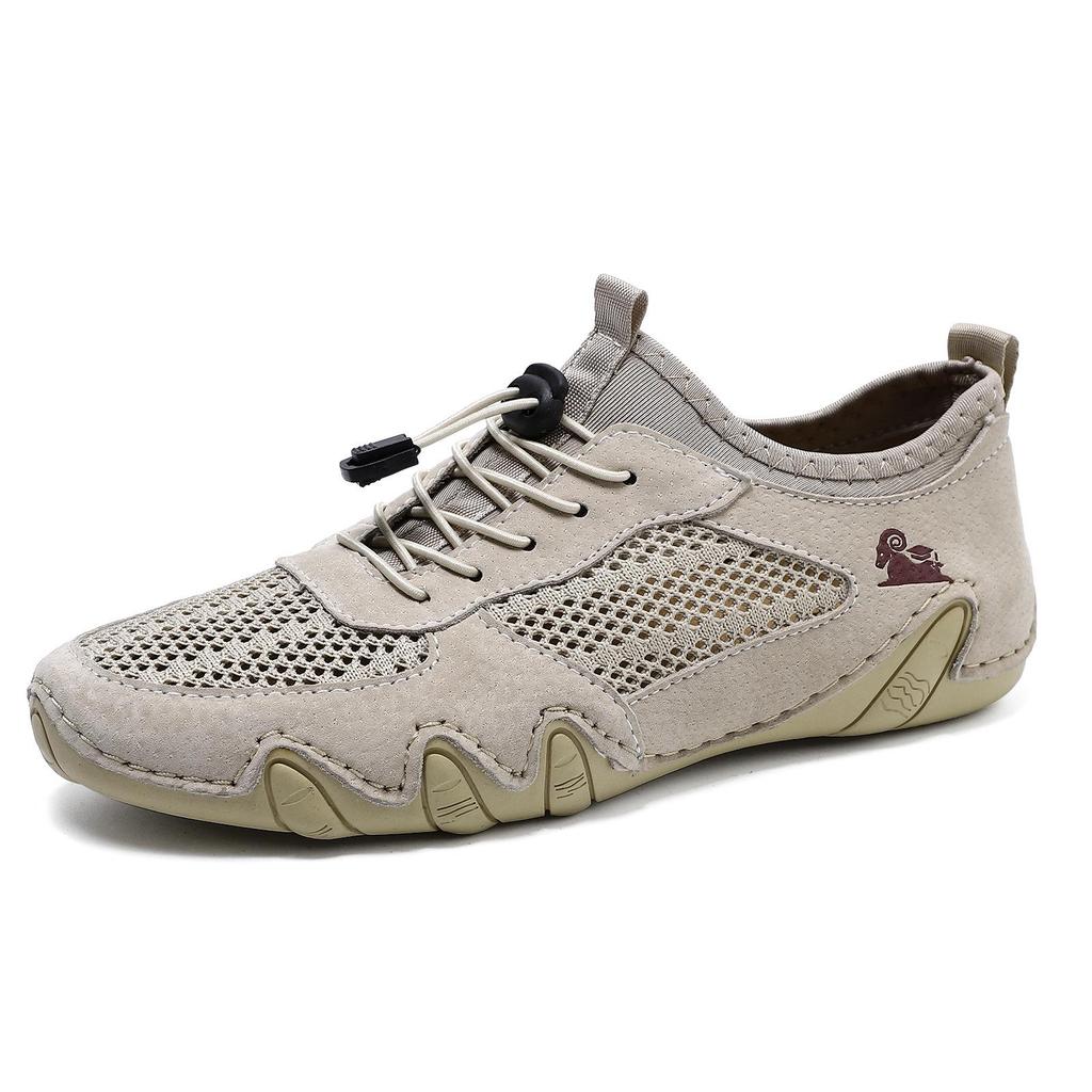 Men's Summer Mesh Leather Casual Sports Shoes - Octopus Lazy Design, Large Size