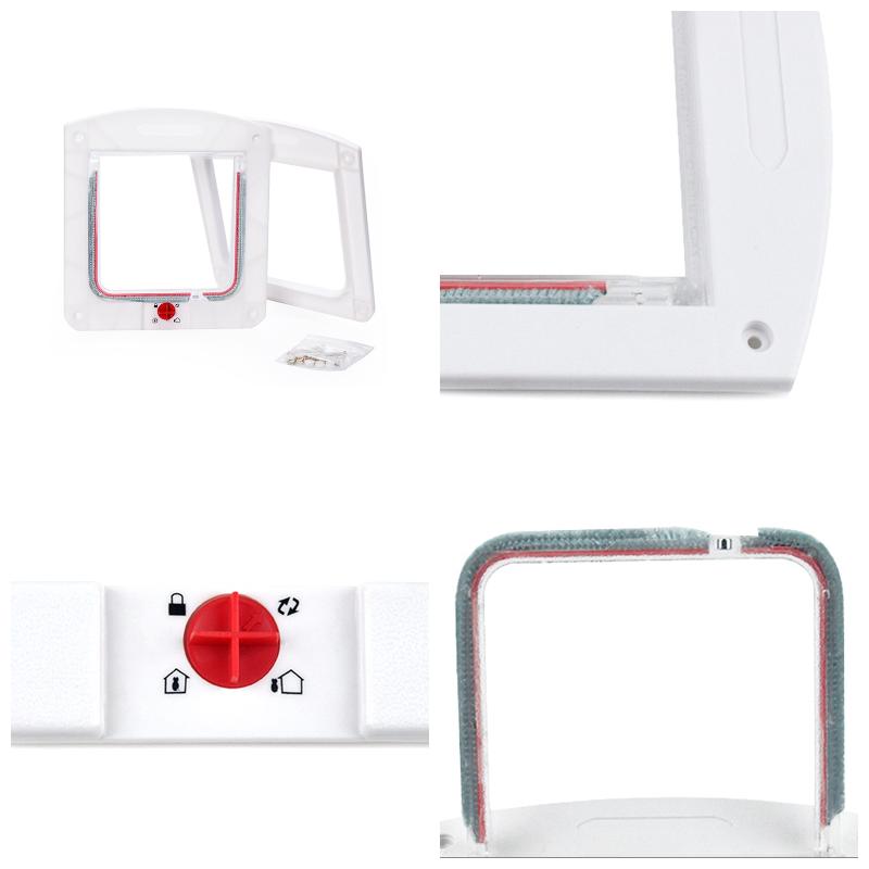 1Pc Cat Dog Flap Door With 4 Way Locking Kitten Small Pet Dual Entry And Exit Door Weatherproof Pet Safety Doors Weatherproof