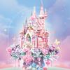 Flower Castle Building Blocks Set With Lights Dream Castle Building Kit DIY Assembly Toy Ornaments Gifts For Kids