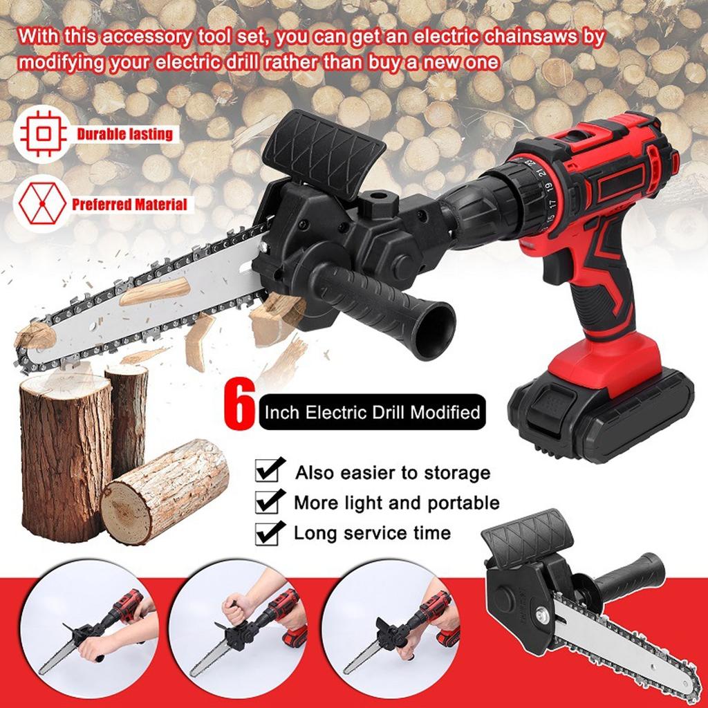 Saw Conversion Head Adapter Stainless Steel Plastic Handle Easy Assembly Electric Drill to Saw Adapter for