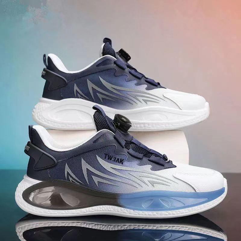 

Men s shoes new spring and autumn button sports shoes light and breathable mesh wear-resistant running fashion casual shoes processing customization 44