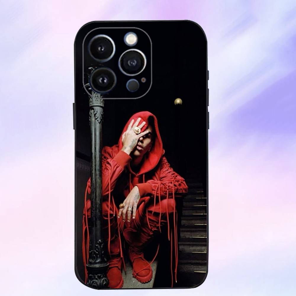Rapper S-Sfera E-Ebbasta Handyhülle Für iPhone 16,15,14,13,12,11 Plus,Pro Max,XS,X,XR,SE,Mini,8,7,Weiches Silikon Schwarze Hülle