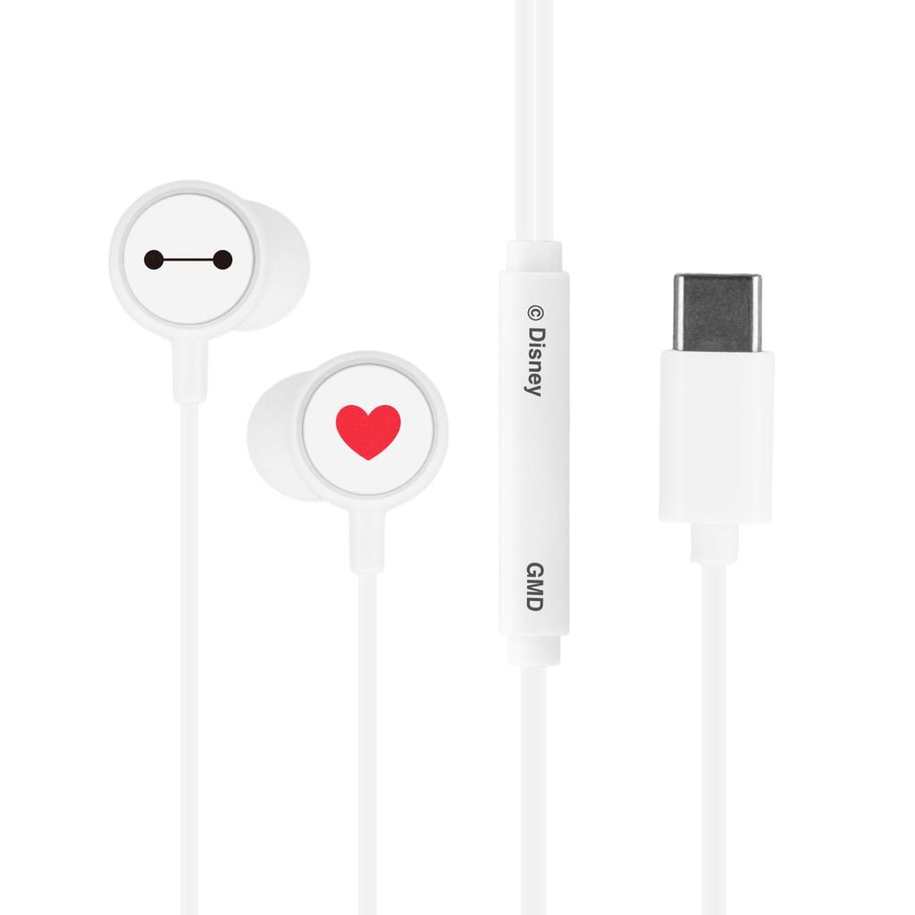 Gourmandise Disney Character Micro USB Type-C Stereo Earphones Baymax DNG-280BX