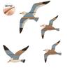 4Pcs/Set Seagull Wall Decoration Seaside Style Wall Accents Rustic Charm Handcrafted Bird Wall Hanging