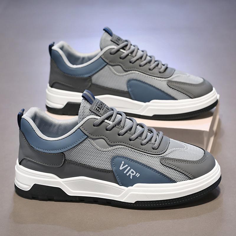 

Роскошные мужские туфли-лоферы Летние дышащие удобные кроссовки на платформе Уличная нескользящая обувь для бега Студенческая теннисная спортивная обувь 44 серый