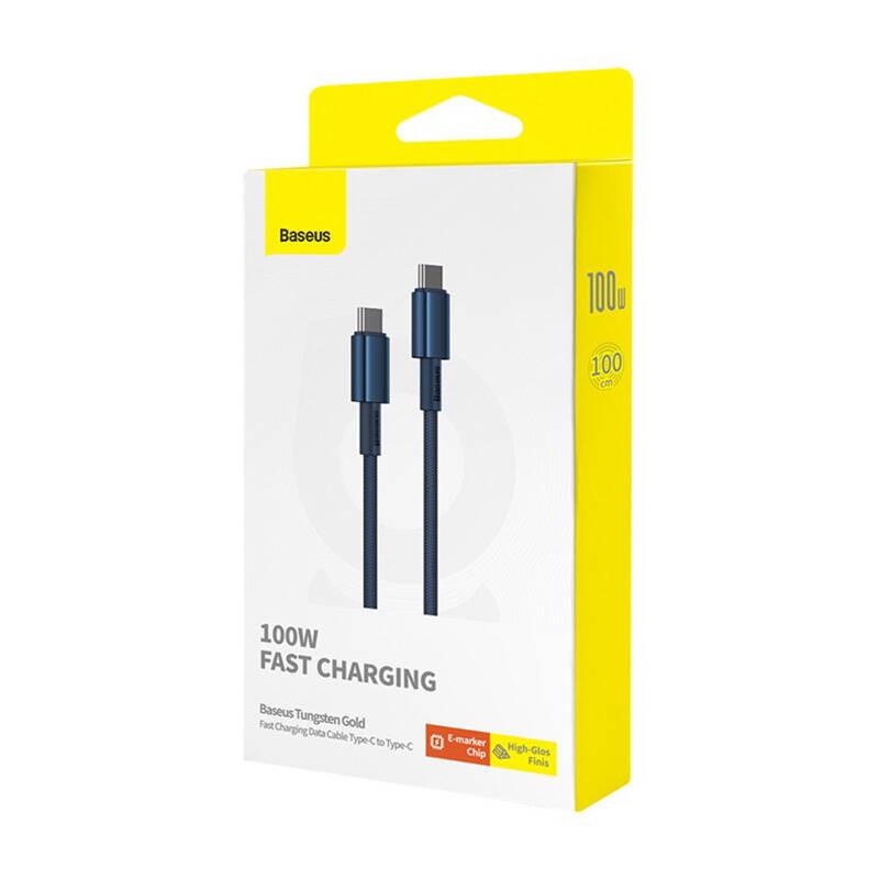 Kabel Usb-C Do Usb-C Baseus Tungsten Gold, 100W, 1M (Niebieski)